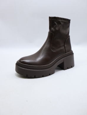 Botki damskie na obcasie (36-41) 9670A BROWN