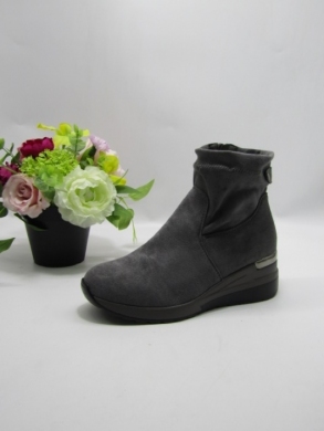 Botki damskie ocieplane na koturnie (36-41) 1320 GREY