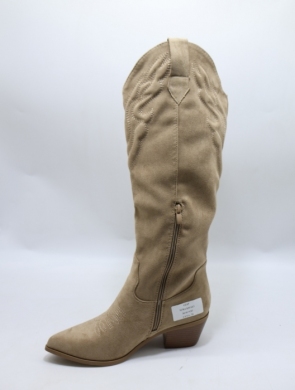 Kozaki damskie na obcasie (36-41) 7678A KHAKI