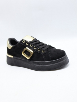 Buty sportowe damskie na płaskim (36-41) GB016 BLACK