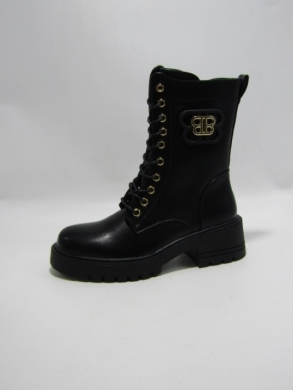 Botki damskie ocieplane na płaskim (36-41) HBL-139 BLACK/PU