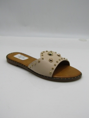 Klapki damskie na płaskim (36-41) CD312 BEIGE