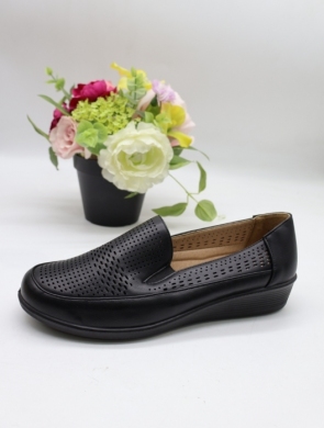 Półbuty damskie na płaskim (39-43) DTB3-09 BLACK