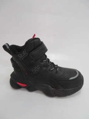 Botki chłopięce ocieplane (31-36) H286 BLACK/RED