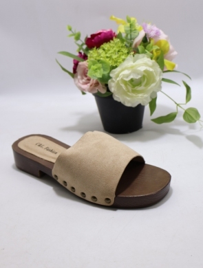 Klapki damskie na płaskim (36-41) B-761 BEIGE