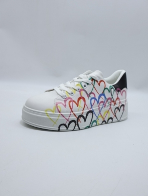 Buty sportowe damskie na płaskim (36-41) BO-130 WHI/BLA