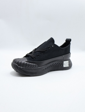 Trampki damskie na płaskim (36-41) 11100-21 ALLBLACK