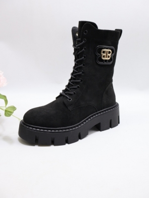Botki damskie ocieplane na płaskim (36-41) 5808-2 BLACK