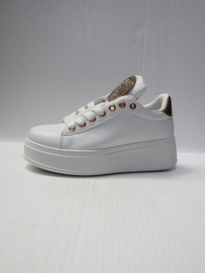 Buty sportowe damskie na płaskim (36-41) 1050 WHITE/CHAM