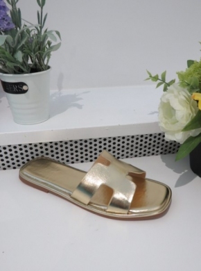 Klapki damskie na płaskim (36-41) B2101 GOLD