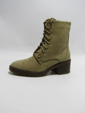 Botki damskie ocieplane na obcasie (36-41) 5690 KHAKI