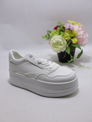 Buty sportowe damskie na płaskim (36-41) 77-16 WHITE