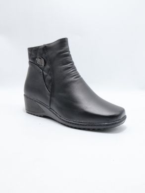 Botki damskie ocieplane na koturnie (37-42) 426-6 BLACK