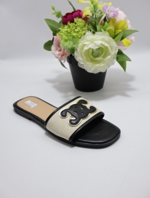 Klapki damskie na płaskim (36-41) L603 BLACK