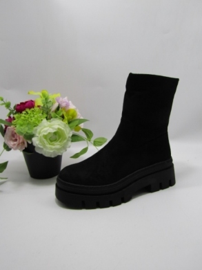 Botki damskie ocieplane na płaskim (36-41) NB004 BLACK