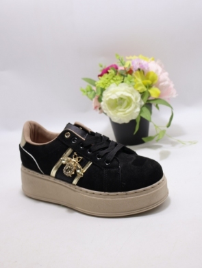 Buty sportowe damskie na płaskim (36-41) C3932 BLACK