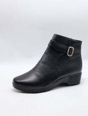 Botki damskie ocieplane na koturnie (37-42) 428-8 BLACK