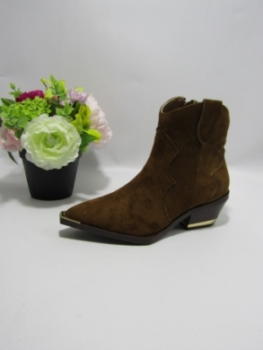 Botki damskie na obcasie (36-41) 2773 BROWN