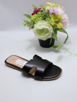Klapki damskie na płaskim (36-41) SU072 BLACK