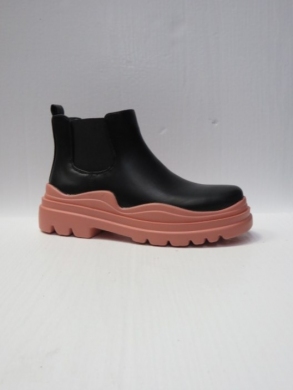 Botki damskie na płaskim (36-41) 2115 BLACK/RED