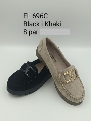 Mokasyny damskie na płaskim (36-41) FL696C BLACK