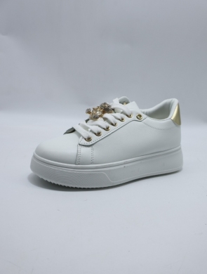 Buty sportowe damskie na płaskim (36-41) WW165 WHITE/GOLD