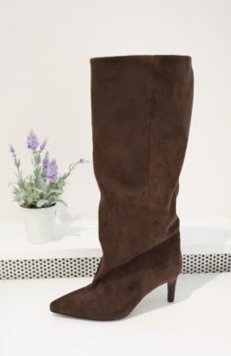 Kozaki damskie na szpilce (36-41) LA3156 BROWN
