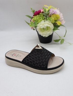 Klapki damskie na płaskim (36-42) 22601-1 BLACK