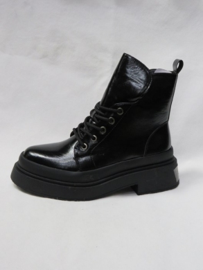 Botki damskie ocieplane na płaskim (36-41) D8868 BLACK