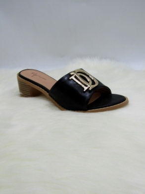 Klapki damskie na obcasie (36-41) 89222C BLACK