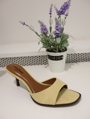 Klapki damskie na szpilce (36-41) QQ281 YELLOW