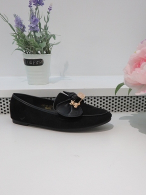 Mokasyny damskie na płaskim (36-41) B1639-167 BLACK
