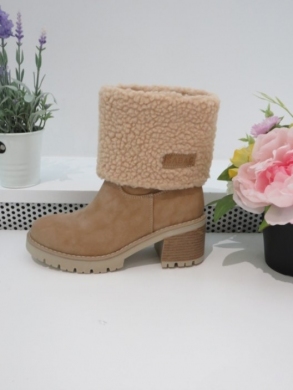 Botki damskie ocieplane na obcasie (36-41) 1537-GA BEIGE
