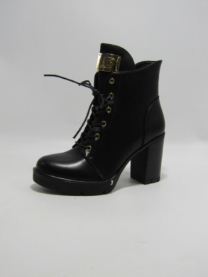 Botki damskie ocieplane na obcasie (36-41) HBL-102 BLACK/PU