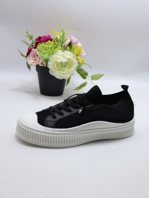 Trampki damskie na płaskim (36-41) 98-38 BLACK