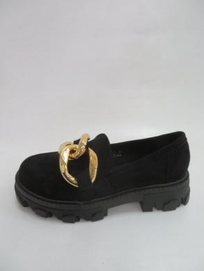 Mokasyny damskie na koturnie (36-41) G358 BLACK