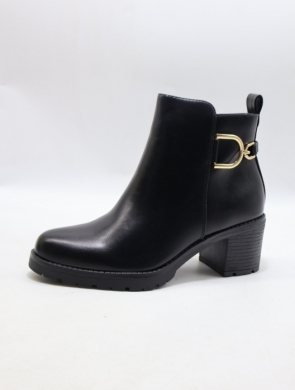 Botki damskie ocieplane na obcasie (36-41) 1367 BLACK