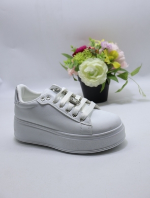 Buty sportowe damskie na płaskim (36-41) WW225 WHITE/SILVER