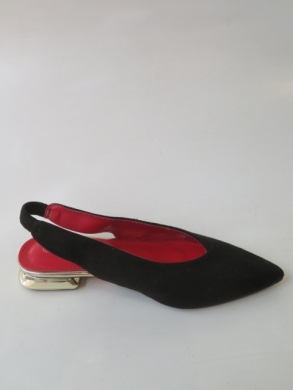 Baleriny damskie na płaskim (36-41) FL351A BLACK+RED