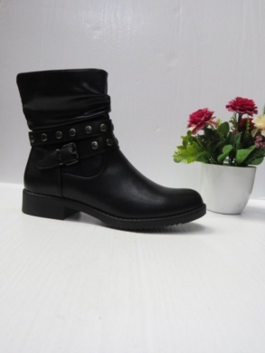 Botki damskie ocieplane na płaskim (36-41) 012A BLACK