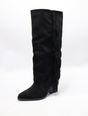 Kozaki damskie na obcasie (36-41) RXJ296 NOIR