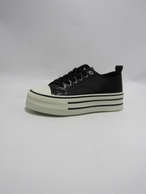 Trampki damskie na płaskim (36-41) SW009 BLACK