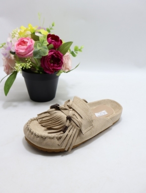 Klapki damskie na płaskim (36-41) 9716 KHAKI