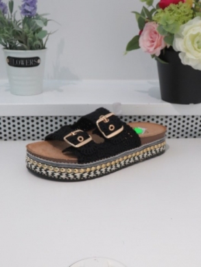 Klapki damskie na koturnie (36-41) LS563 BLACK