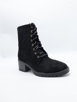 Botki damskie ocieplane na obcasie (36-41) 5690 BLACK