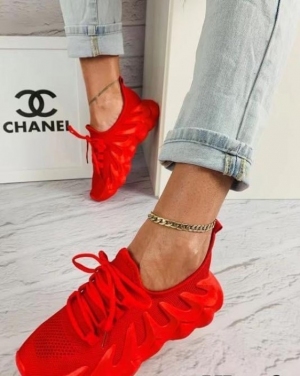 Buty sportowe damskie na płaskim (36-41) VL158 RED