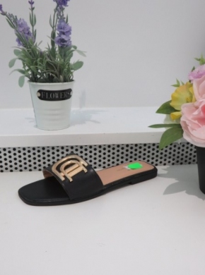 Klapki damskie na płaskim (36-41) F314 BLACK