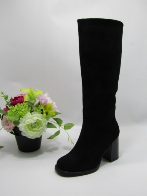 Kozaki damskie ocieplane na obcasie (36-41) 9141  BLACK
