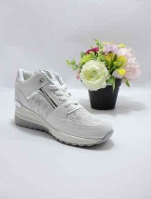 Buty sportowe damskie na koturnie (36-41) 0588 WHITE