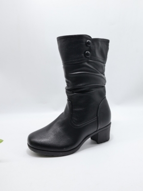 Kozaki damskie ocieplane na obcasie (36-41) 88138-82 BLACK